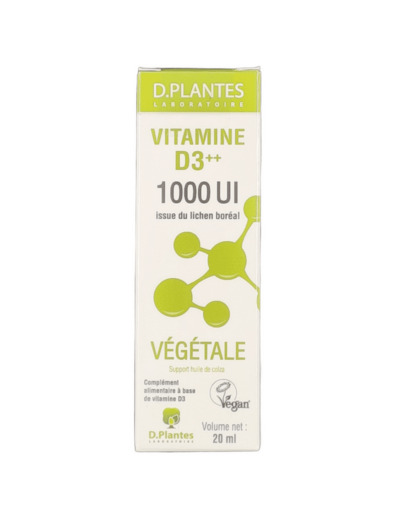 Vitamine D3 Végétale 1000UI Issue Du Lichen Boréal 20ml