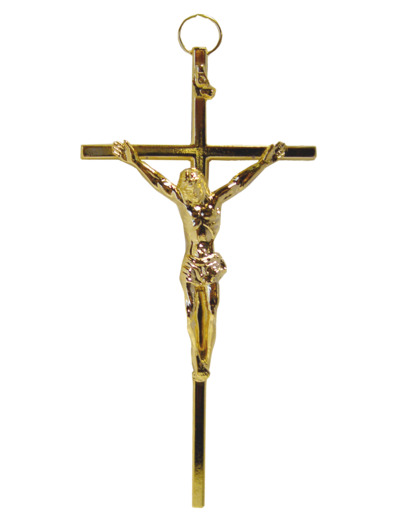 Crucifix en Métal Doré 10,5cm