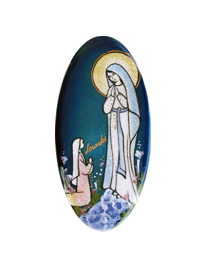 Notre Dame  de Lourdes 13,3X6,7cm - EMAUX DU LIBAN