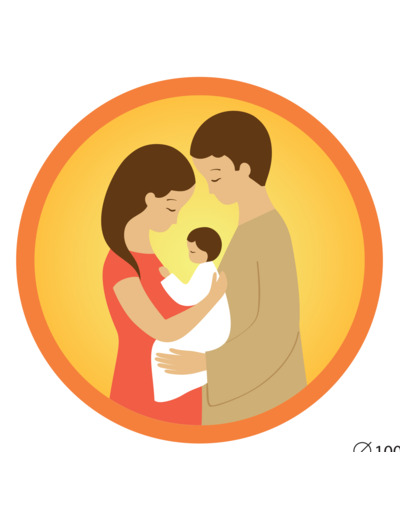 Ste Famille orange 10cm