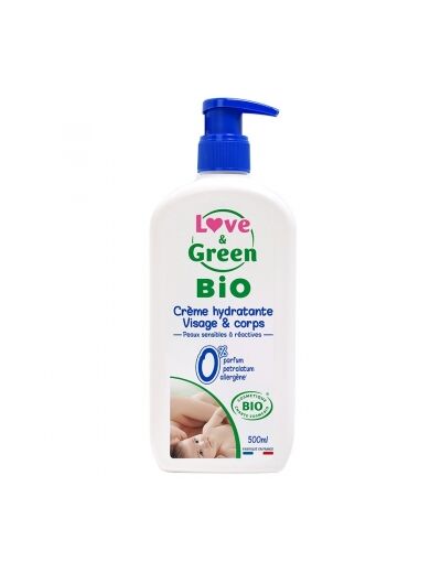 Crème hydratante visage et corps bio 500ml