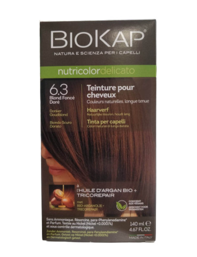 Coloration Nutricolor Delicato 6.3 Blond Foncé Doré-140ml-Biokap