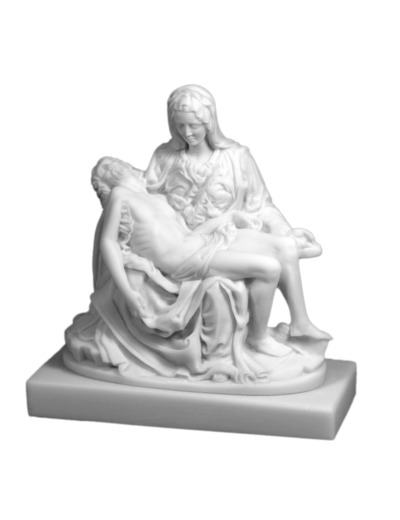 Pieta de Michel Ange -Statue en albâtre 18cm -Blanche