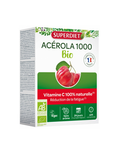 Acérola 1000 bio 24 comprimés