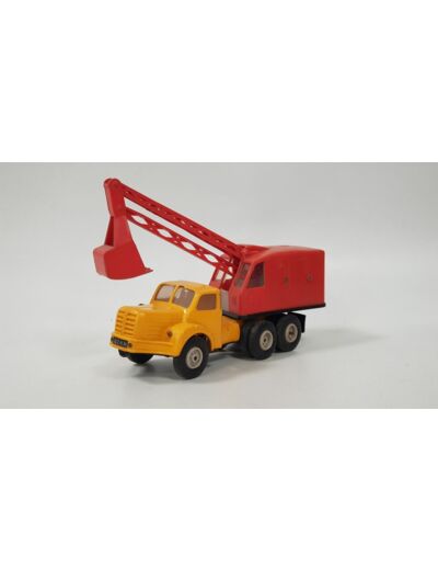 BERLIET TRACTEUR TBO 15 JAUNE AVEC PELLE MECANIQUE ROUGE NOREV PLASTIQUE 1/43