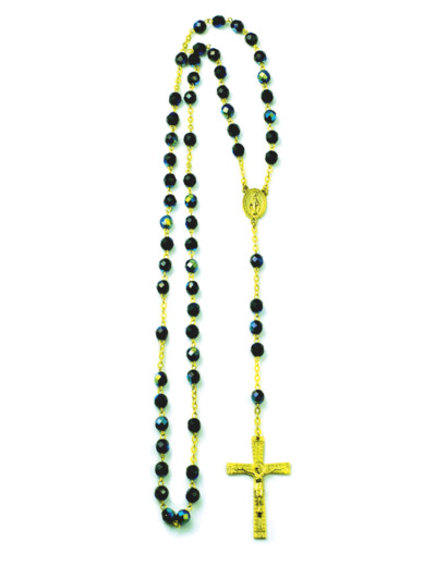 Chapelet Perles Cristal Sur Chaine Dorée - VERT