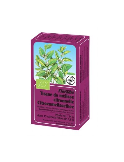 Tisane Bio mélisse citronnelle 15 sachets