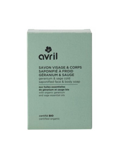 Savon à froid visage et corps Geranium Sauge 100g