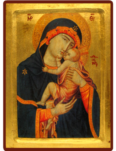 Icône dorée incurvée 24*30cm - VIERGE DE CAMBRAI