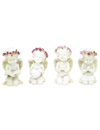 Statue en Résine 6,4cm - LOT DE 4 ANGES COURONNES