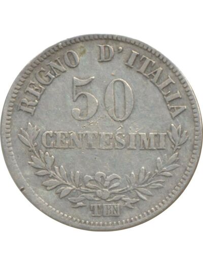 ITALIE 50 CENTESIMI 1863 MBN TB+