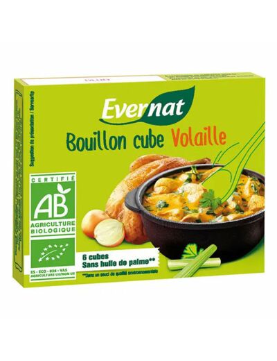 Bouillon cube volaille bio-6x10g-Evernat