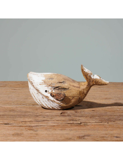 Sculpture Petite Baleine Bois naturel 15x6x9cm