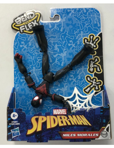 FIGURINE SPIDER-MAN MARVEL BEND AND FLEX E7687 MILES MORALES DE CHEZ HASBRO