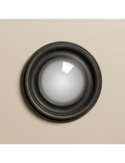 Miroir convexe patine noir 29cm