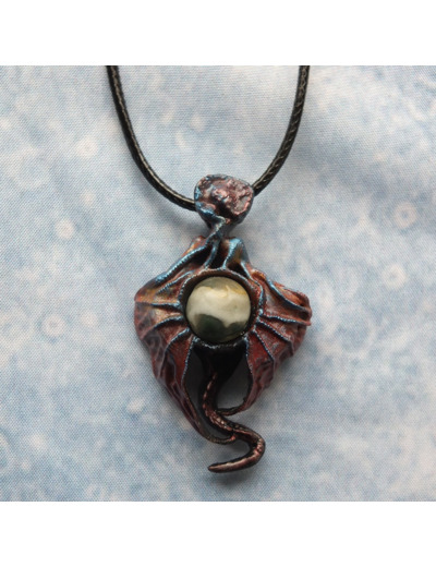 Pendentif "Dragonnière de Pern" pierre naturelle Agate Arbre