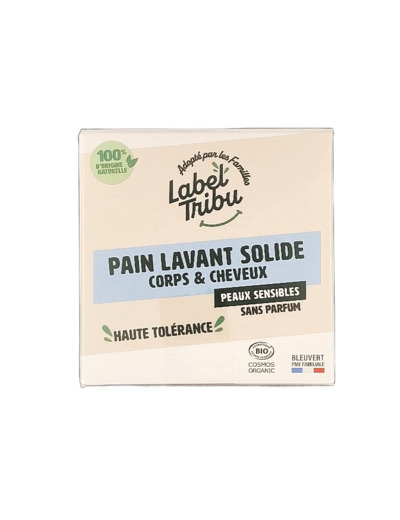 Pain Lavante Solide Corps et Cheveux Sans Parfum 110g
