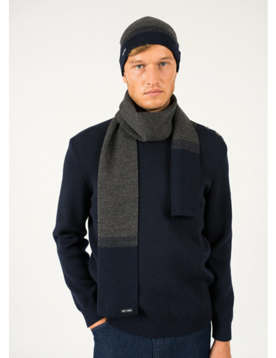 Echarpe bicolore Bretagne en laine