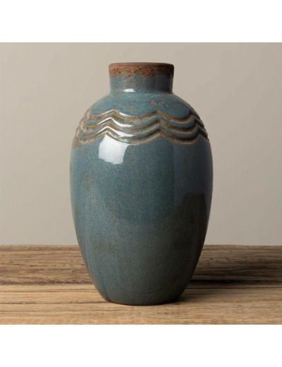 Vase gris bleu Grâce 15x9cm