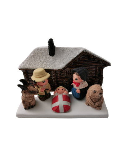 CRECHE en céramique BLOC 8x7cm- ALPES