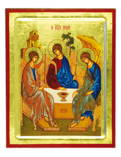 Icône dorée incurvée 18*23cm - TRINITE ROUBLEV