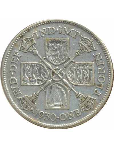 GRANDE BRETAGNE 1 FLORIN (2 SHILLING) GEORGES V 1930 TB+ N1