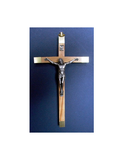 Crucifix OLIVIER 8x13,5cm + christ métal argenté