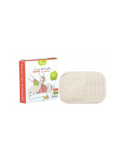 Lot de 5 carrés bébé lavables en Eucalyptus