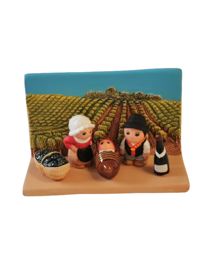 CRECHE en céramique BLOC 8x7cm- BOURGOGNE