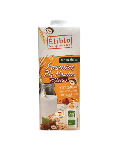 Boisson de Riz Épeautre Noisette et Avoine Bio 1L