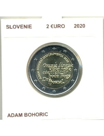 SLOVENIE 2020 2 EURO COMMEMORATIVE ADAM BOHORIC SUP