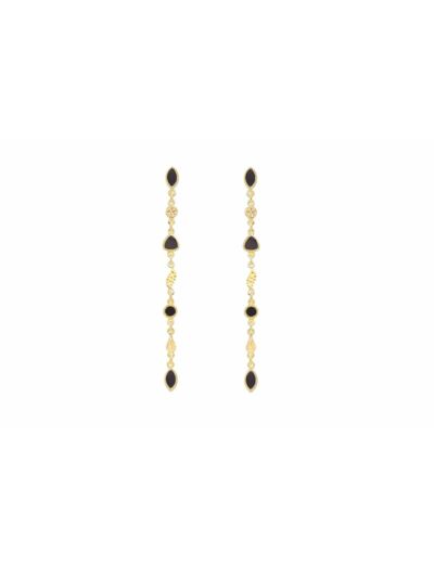 Boucles d'oreilles Macha Onyx Texturé