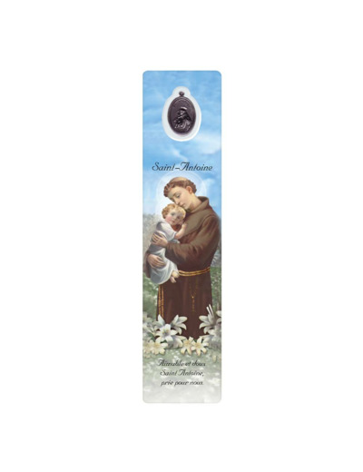 Signet plastifié avec médaille -ST ANTOINE anglais