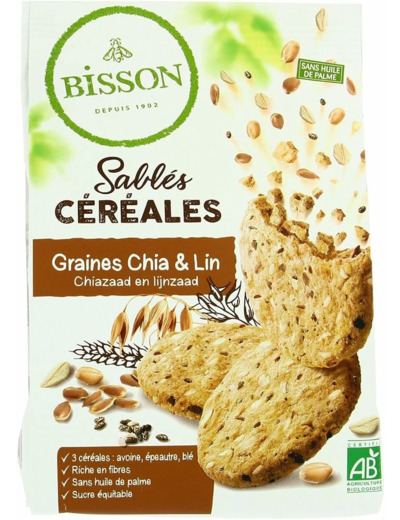 Biscuit sable cereal grain chia lin 200g Bisson