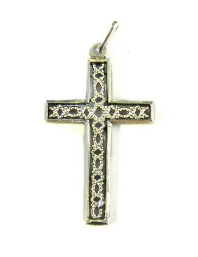 Croix en Argent 925- 3x2cm -Croix DROITE DENTELEE