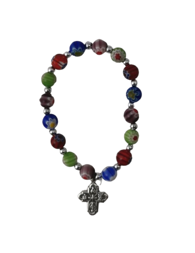 Bracelet Perle Verre Sur Chaîne Argentée MURANO
