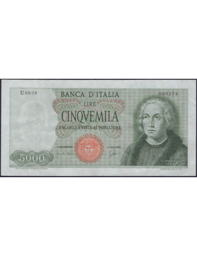 ITALIE 5000 LIRE 3-9-1964 U0038 TTB+ N1