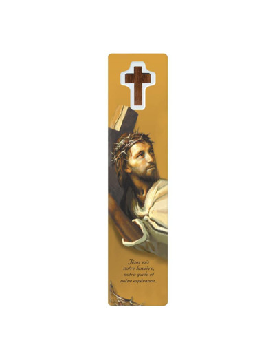 Signet plastifié avec médaille -FACE DE JESUS - Espagnol