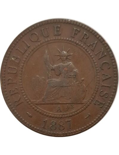 INDOCHINE 1 CENTIME 1887 A TTB