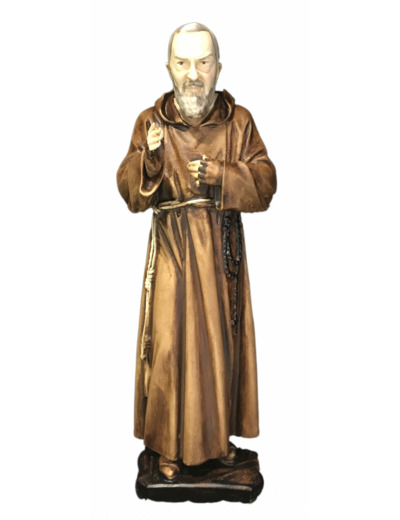 Padre Pio 30 cm Résine polychrome peinte main