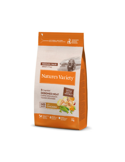 Nature's Variety, NO GRAIN ADULT MED/MAXI Poulet - 3KG