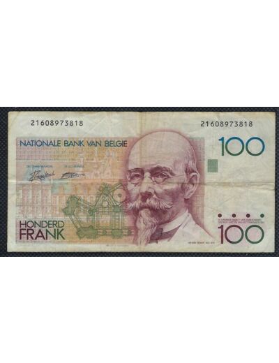 BELGIQUE 100 FRANCS NON DATE (1992-94) SIGNATURE 5 ET 14 TB+ 818