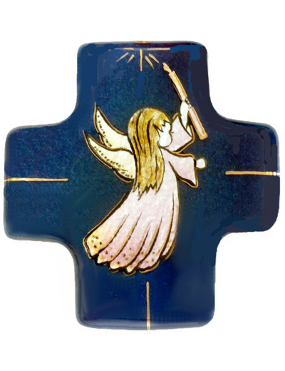 Angelot F bleu 7,7X8cm - EMAUX DU LIBAN