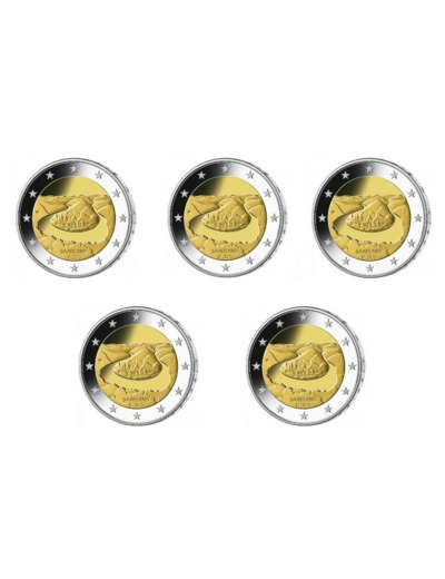 ALLEMAGNE 2025 2 EURO SAARLAND les 5 ateliers ADFGJ UNC