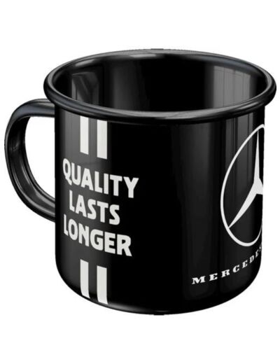 Mug émaillé rétro, Mercedes, Truck Drivers Only – Cadeau pour propiétaire de Camion, Tasse de camping, 360 ml – Nostalgic-Art