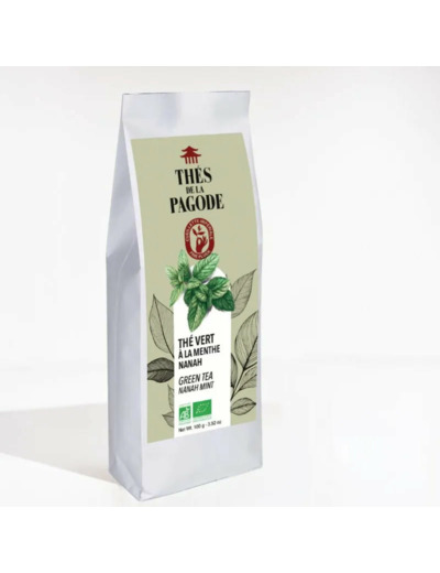 Thé vert à la Menthe Bio-100g-Thés de la Pagode