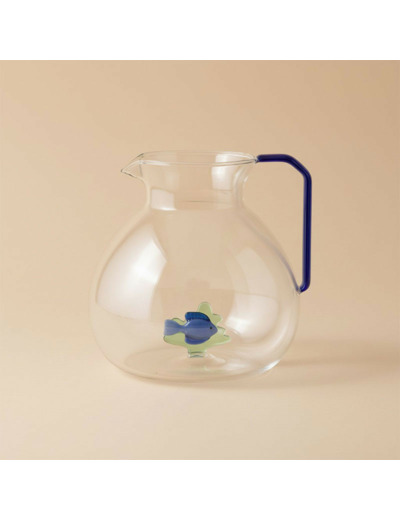 Pichet Poisson Ocean Bleu Verre borosilicate 17x16x16cm