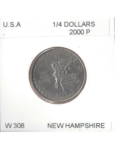 AMERIQUE (U.S.A) 1/4 DOLLAR 2000 P NEW HAMPSHIRE TTB+