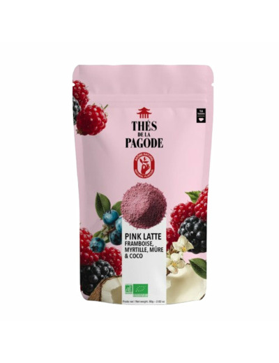 Pink Latte Fruits Rouges Coco Vanille Bio-80g–Thés de la Pagode