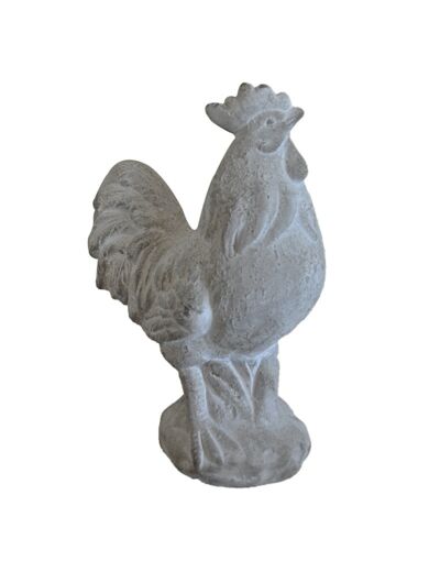 Grande statue coq ciment 17x09x22cm